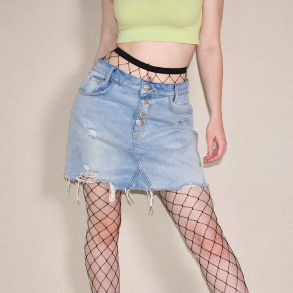 Urban Outfitters BDG “Rider” Distressed Denim Mini Skirt